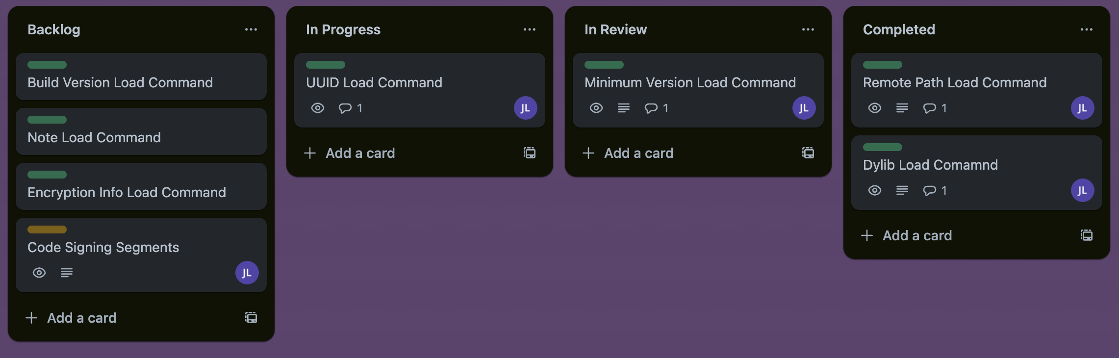 Trello Board for Jacob’s YARA-X development